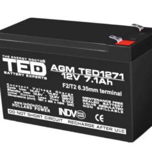 Acumulator 12V Stationar Dimensiuni 151 x 65 x 95 mm Baterie 12V 7.1Ah TED Electric