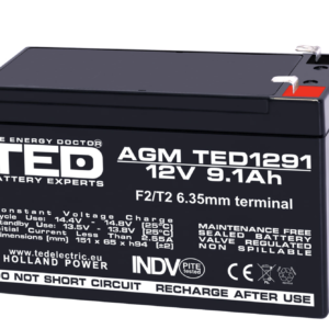 Acumulator 12V Stationar Dimensiuni 151 x 65 x 95 mm Baterie 12V 9.1Ah TED Electric