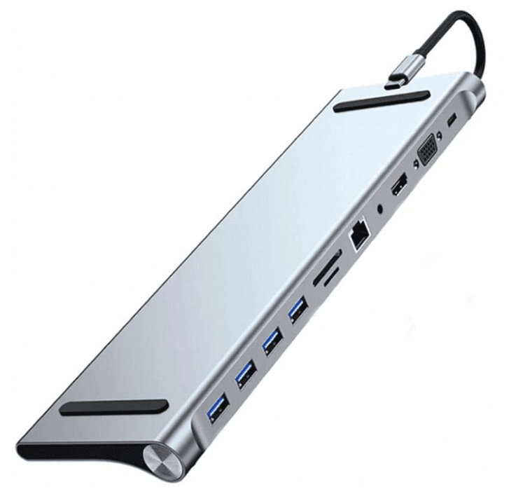 Adaptor Hub Multiport 11 in 1 USB C Docking Station pentru Laptop Q HU990