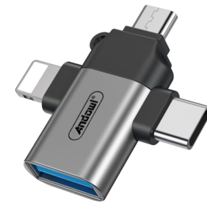 Adaptor OTG 3in1 de la USB 3.0 la Micro USB/Type C/Lightning