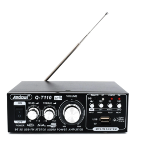 Amplificator Bass Profesional Tip Statie cu Bluetooth Negru Andowl QT110