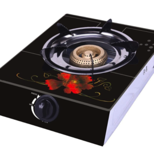 Aragaz din sticla securizata 1 ochi din fonta aprindere pe quartz negru