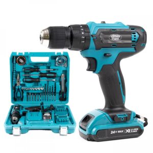 UB Autofiletanta cu Percutie (Bormasina) 24V Trusa 30 Accesorii 2 Acumulatori