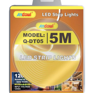 Banda Led neon flexibila 12V lumina ALB CALD 5 metri Q DT05
