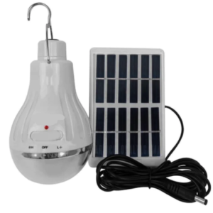 Bec cu leduri portabil 5WLL-028 si mini panou solar inclus