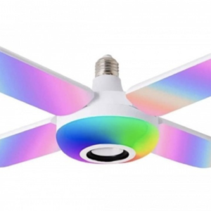 Bec cu patru brate lumina multicolora functie muzicala prin bluetooth si telecomanda