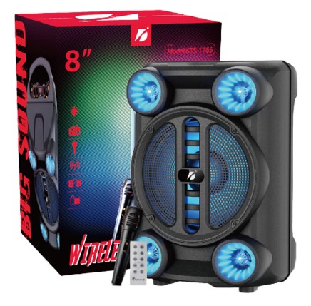 Boxa Portabila 8" KTS-1765 RGB cu Microfon si Telecomanda
