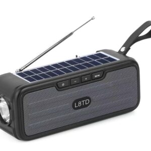 Boxa Portabila L8TD Neagra Bluetooth USB Radio Lanterna cu incarcare solara
