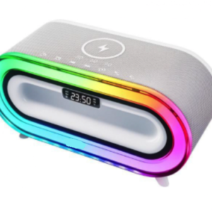 Boxa portabila MD S306 cu incarcare wireless LED RGB ceas si alarma