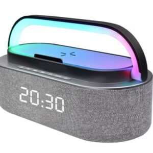 Boxa portabila S305 cu incarcare wireless ceas si lunimi Rgb