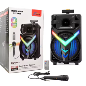 Boxa portabila tip troller ZQS 8158 Bluetooth Difuzor 8Inch 3000 mAh 20W Subwoofer Super Bass