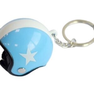 Breloc Chei Model Casca Moto Albastru