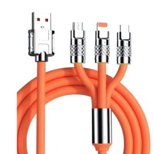 Cablu de incarcare rapida 3 in 1 S219 Portocaliu 120 W