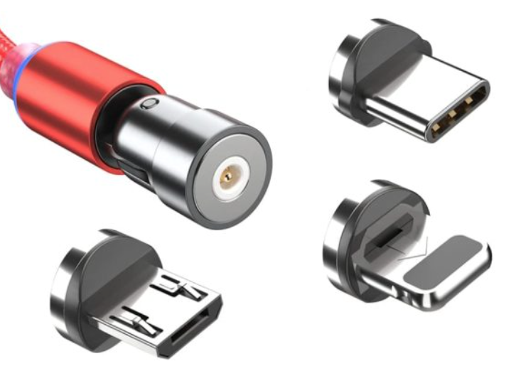 Cablu magnetic 3 in 1 incarcare si transfer date telefon Lightning Micro USB Type C