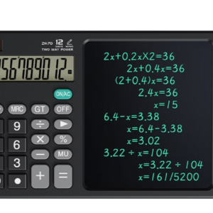 Calculator stiintific ecran LCD 7 inch 12 cifre solar/baterie negru 25.3x15.9x1.6cm