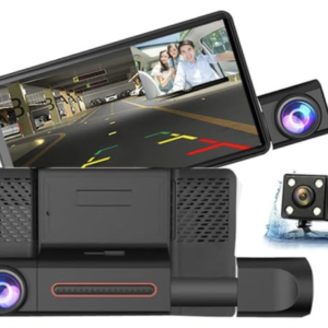 Camera auto de bord tripla Full HD 1080P 3 camere fata+interior+marsarier Senzor de coliziune G-senzor Filmare continua Vedere nocturna