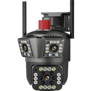 Camera de Supraveghere Tripla WIFI 24MP Exterior/Interior Ultra HD 10X zoom Rotire Comunicare Bidirectionala