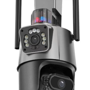 Camera de supraveghere dubla WIFI 8MP exterior/interior Ultra HD 5X zoom comunicare bidirectionala GRI