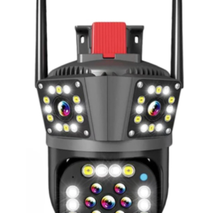 Camera de supraveghere inteligenta 4K cu senzor de miscare LED infrarosii si lumini LED albe