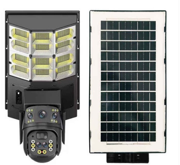 Camera supraveghere cu lampa solara Inteligenta 4MP cu PTZ si Conectivitate 4G Supraveghere Completa cu Iluminare LED