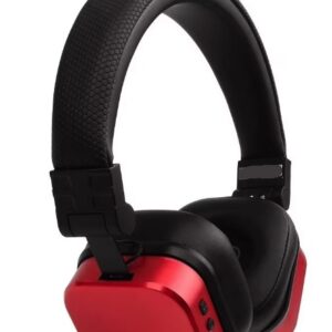 Casti wireless stereo Q EJ079 efect metalic pliabile culoare rosu / negru