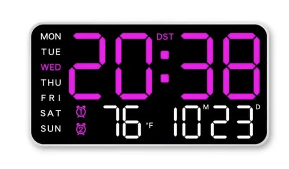 Ceas de masa sau perete 6659 cu afisaj digital temperatura si alrma
