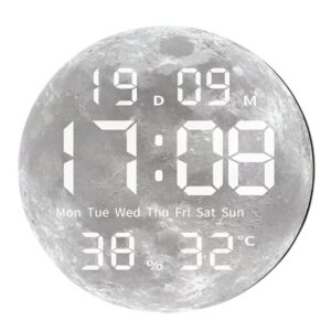 Ceas de perete digital elegant cu LED alimentat prin USB functii de zi data si temperatura  JG1003