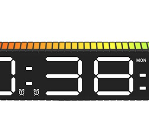 Ceas decorativ ecran LED RGB functie de captare a sunetului afisare ora alarma 3 niveluri de reglare a luminozitatii