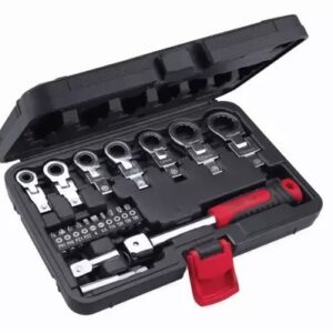 Chei unghiulare cu clichet 6-19mm CrV 20 buc si capete interschimbabile