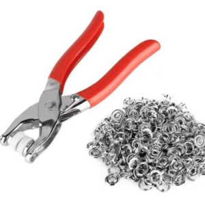 Cleste rosu pentru capsat din metal cu capse incluse si manere antiaderente