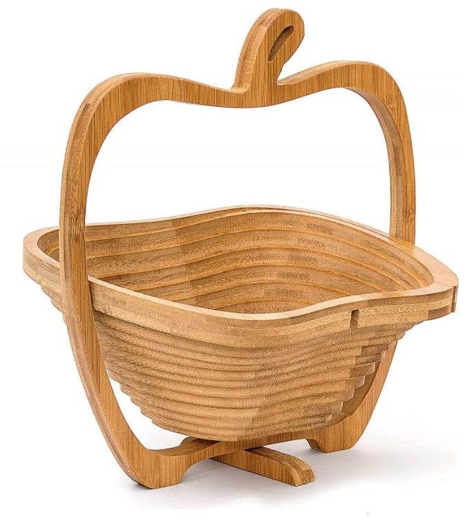 Cos de fructe pliabil in forma de mar din bambus