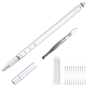 Creion de coafura Argintiu pentru conturarea parului lama pentru ascutire