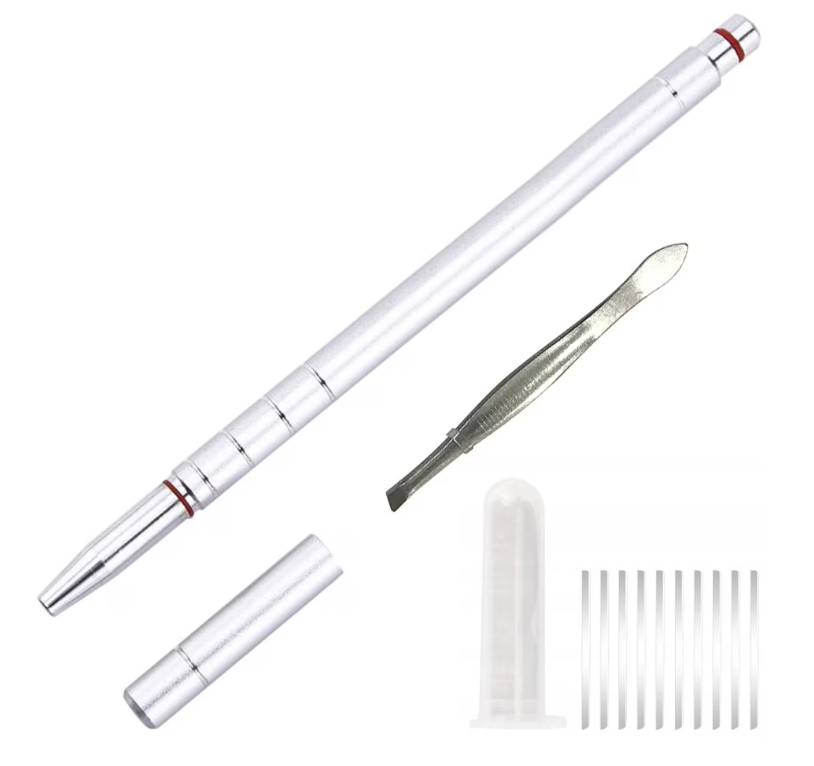 Creion de coafura Argintiu pentru conturarea parului lama pentru ascutire