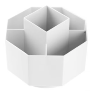 Cutie de depozitare pensule de machiaj rotativ 360 grade 5 compartimente ALBA