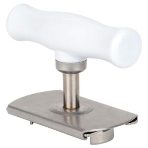 Deschizator de borcane si sticle cu Prindere Capac si Maner Alb / Inox