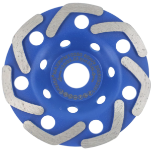 Disc Diamantat ALBASTRU 125 Mm cu segmenti GRI pentru Slefuire Beton Mozaic Suprafete Dure