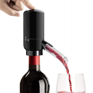 Dispenser si Aerator Electric pentru Sticla de Vin LED Negru