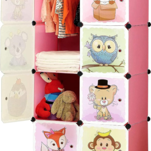 Dulap portabil pentru haine cu desene animate 74x147x37 cm din Plastic