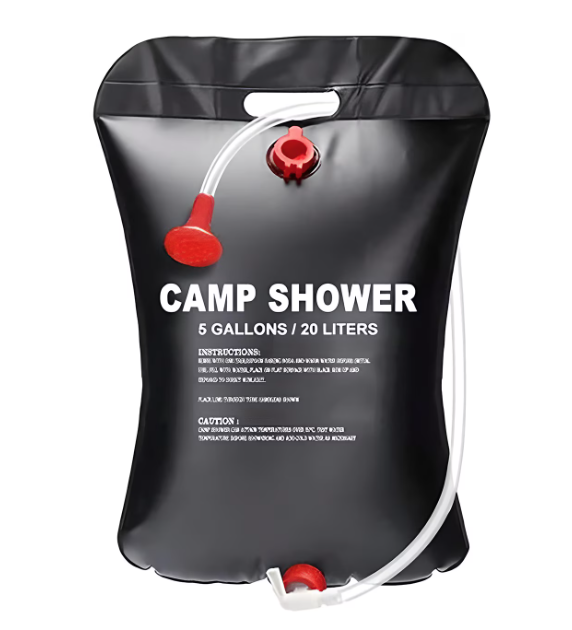 Dus solar pentru camping PVC Capacitate 20L Negru