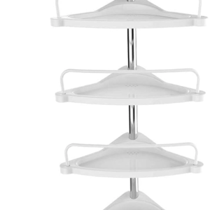 Etajera de colt pentru baie 4 rafturi Alb