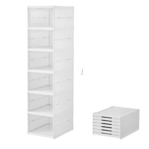 Etajera pentru pantofi cu 6 rafturi pliabila plastic de calitate transparent si rezistent