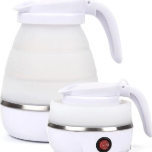 Fierbator electric tip cana pliabil Silicon/Inox putere 600W capacitate 0.6L ALB