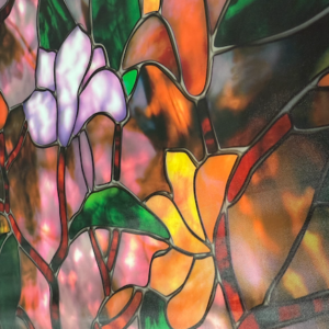 Folie autoadeziva pentru geam flori colorate 45 x 300 cm