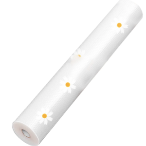 Folie de protectie pentru rafturi 45 x 300cm cu floricele albe