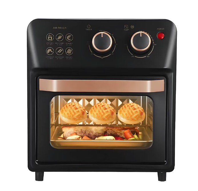 Friteuza cu aer cald S18 tip cuptor electric geam de sticla capacitate 12 L 1360W