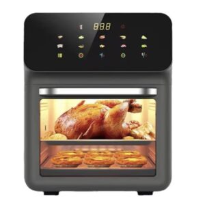 Friteuza premium cu aer cald 10L panou touch multifunctionala Negru/Gri