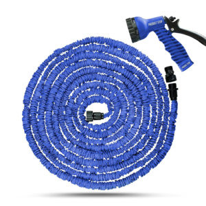 Furtun extensibil pentru gradina 15 m cu pistol de udat albastru