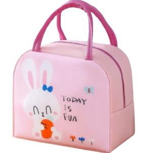 Geanta de pranz termica din panza Pink Bunny