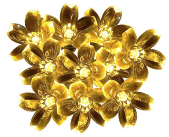 Ghirlanda solara cu 50 flori de cires LED interior-exterior LY