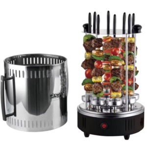 Gratar electric vertical 1500W cu 8 gauri 16 8 cupe ulei DSP frigarui detasabile carcasa de protectie